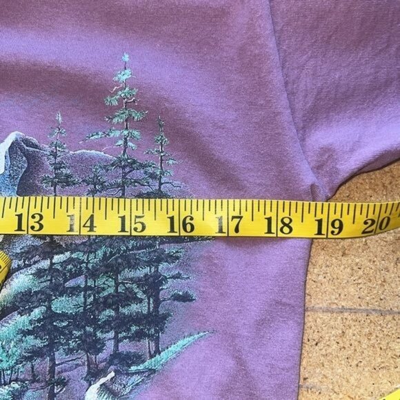 Adore Womens T-Shirt Mountain Graphic Cotton Purple Medium Casual Tee Vintage - Picture 6 of 9